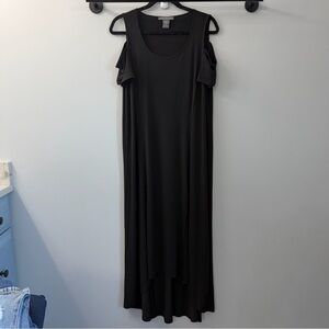 Kate & Mallory Black Cold Shoulder Slinky Maxi Dress 1X
